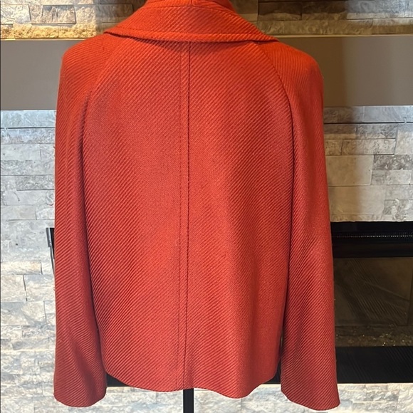 Talbots Single Button Wool Blend Blazer red orange  size 10 - Picture 7 of 12